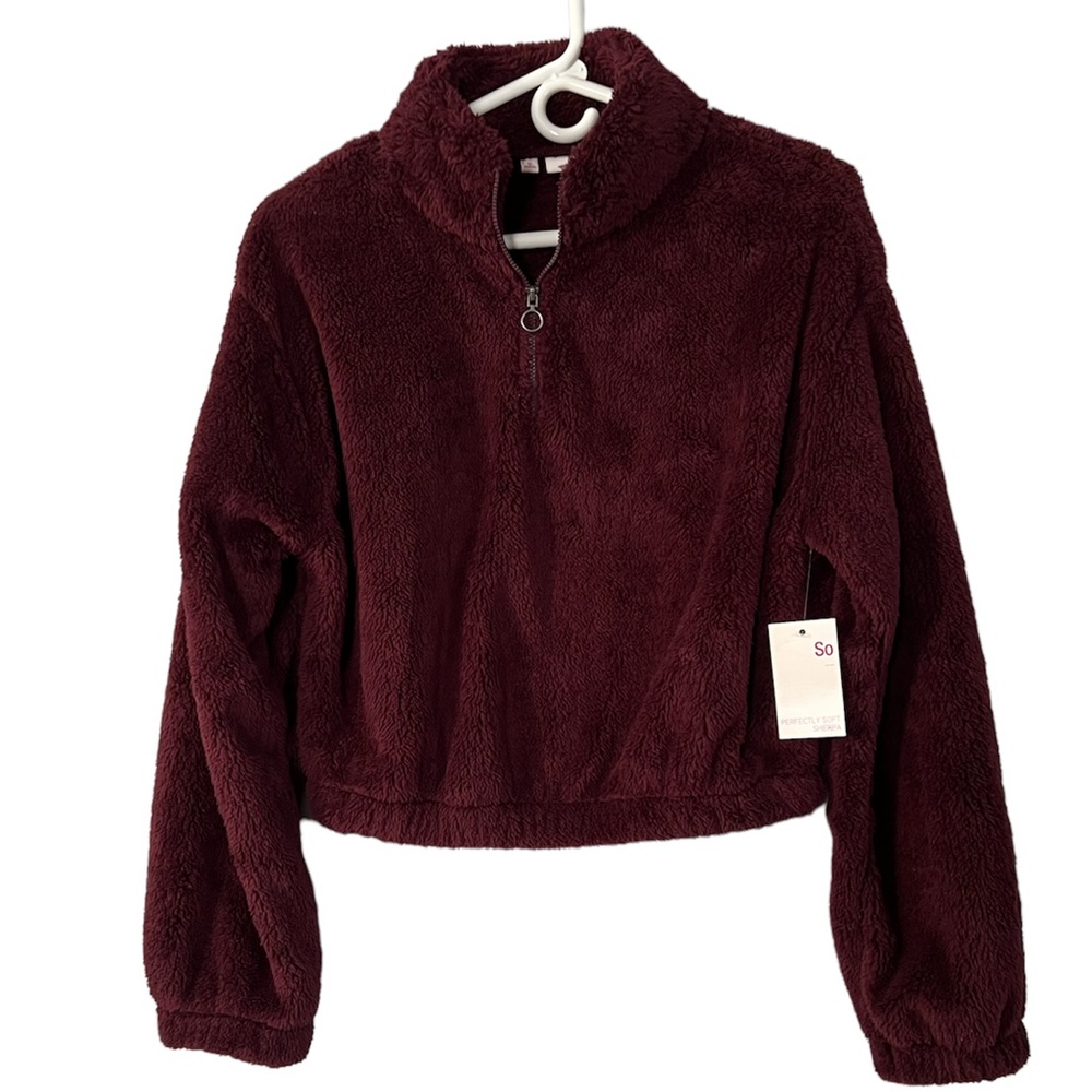 SO, Quarter Zip Sherpa, NWT